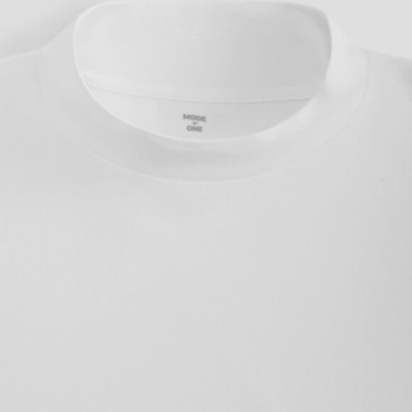 Mode of One Mens Long Sleeve Oversized Fit T Shirt Bright White Color Size M - Picture 3 of 8